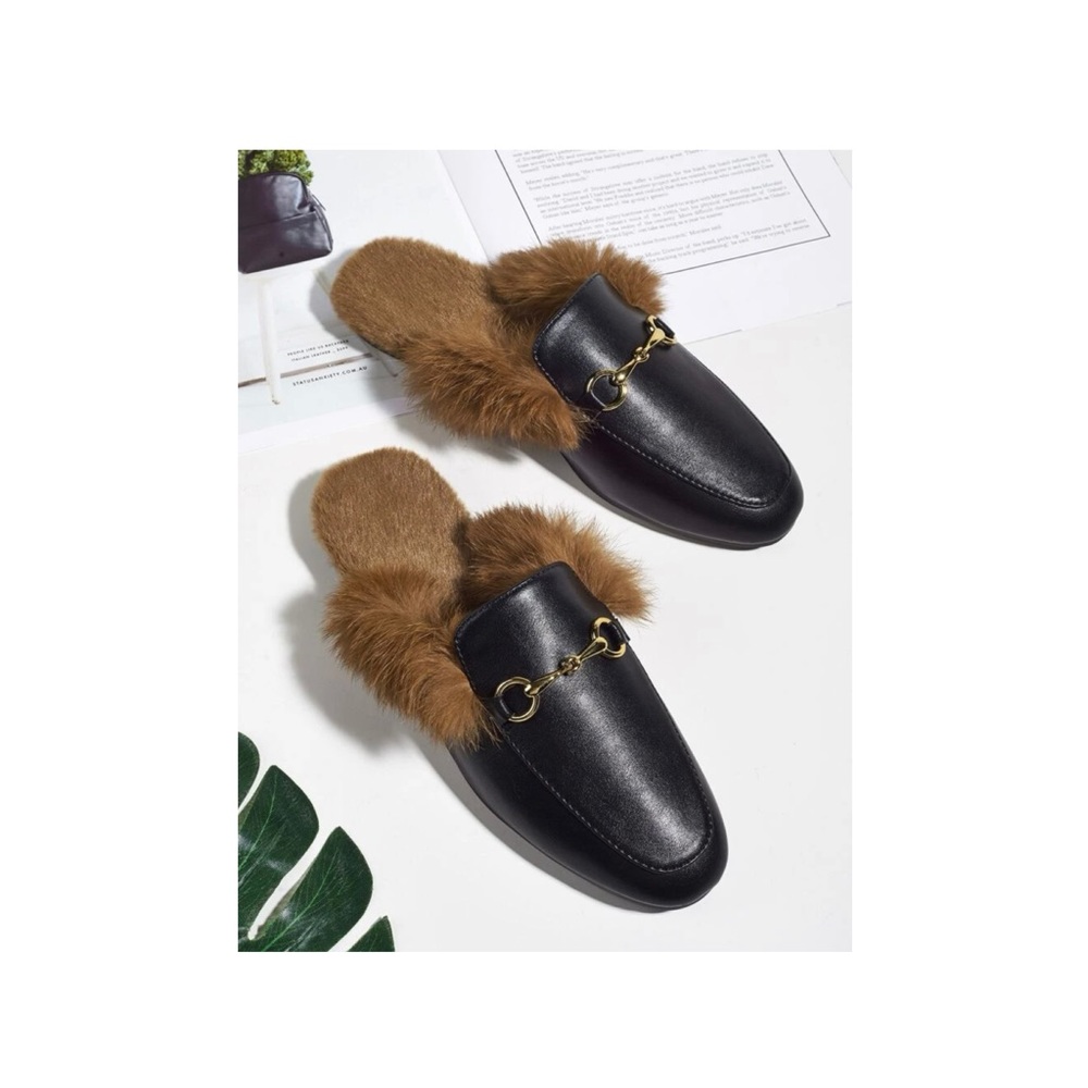 Fluffy loafers